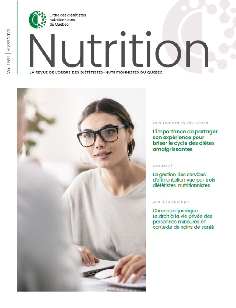 Page couverture de la revue Nutrition