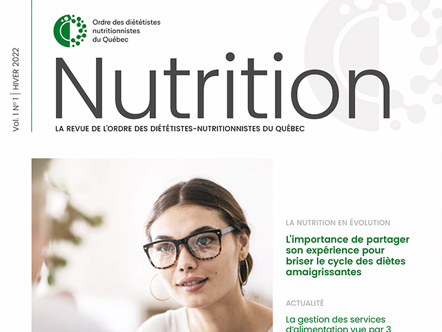 Page couverture de la revue Nutrition